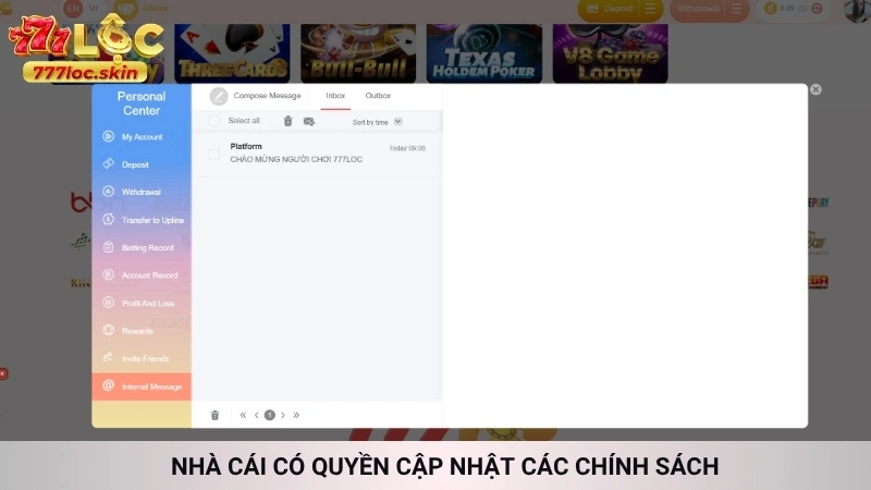 Điều khoản sử dụng 777loc | Cập nhật mới nhất cho hội viên 3 Nhà cái có quyền cập nhật các chính sách