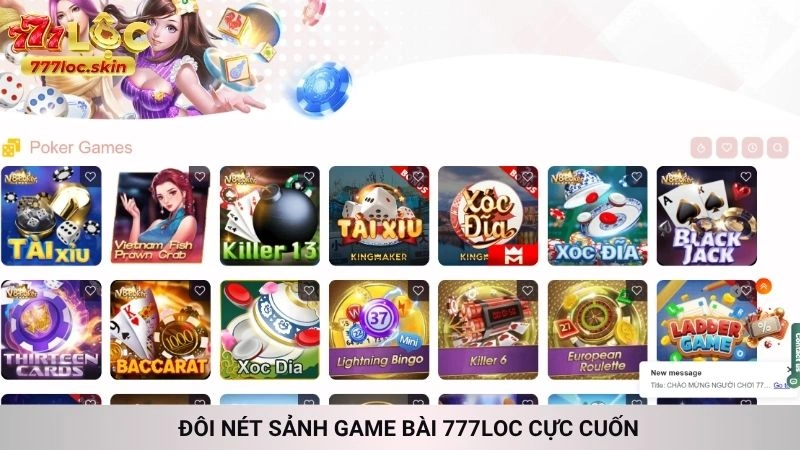 Đôi nét sảnh game bài 777loc cực cuốn