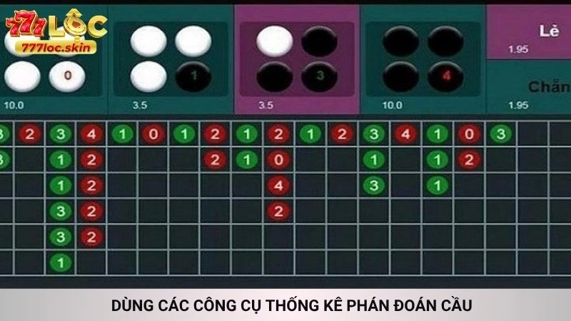 Xóc đĩa online 777loc - Cầu đẹp, dễ bắt, trả thưởng nhanh 4 Dùng các công cụ thống kê phán đoán cầu